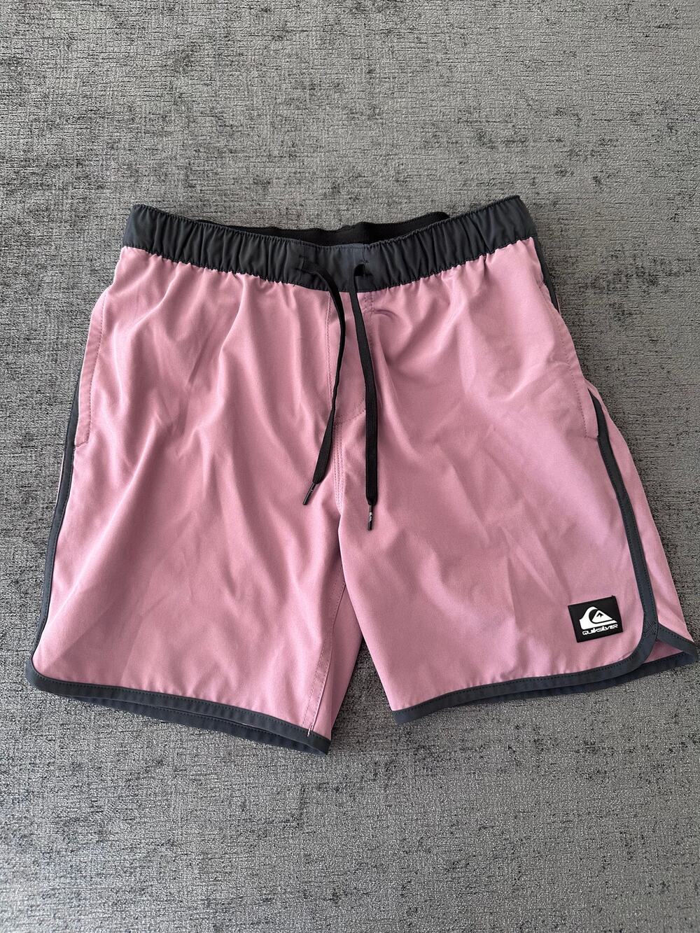 Quiksilver DryFlight Boardshorts Mens Small Mauve Pink Black Hybrid Shorts S